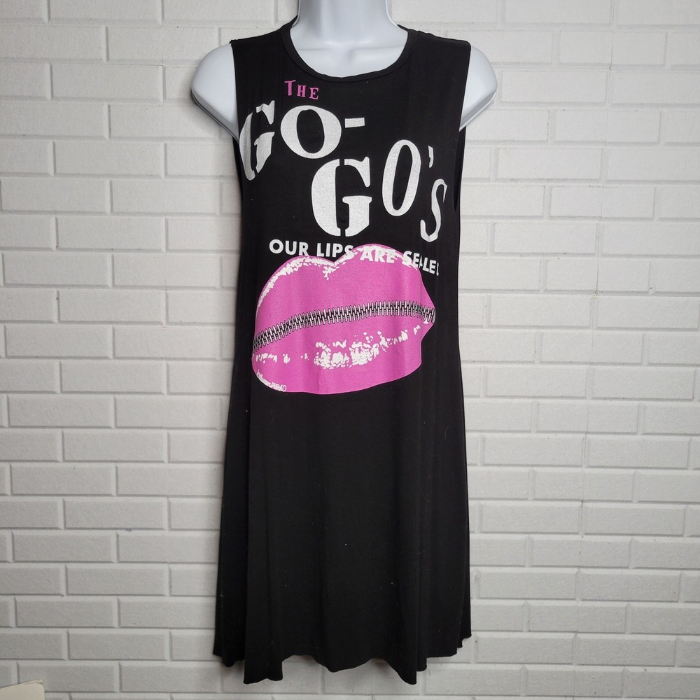 Lauren Moshi The Go-Go's Band Tee Deanna T-shirt Dress Sz S Our Lips Are Sealed - Picture 13 of 13